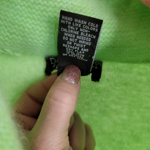 Daniel Bishop 100% Cashmere Sweater, women's petite small, lime/spring green - Picture 4 of 4